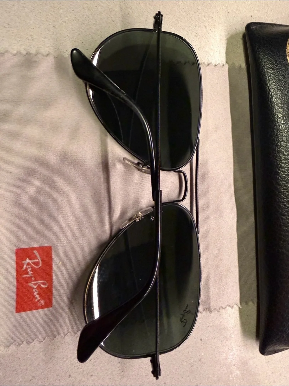 Ray Ban 58mm Black Aviator Sunglasses